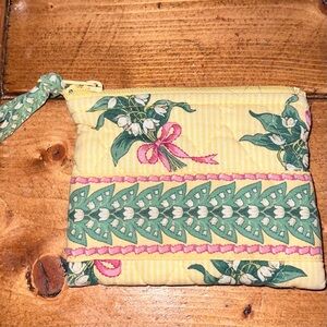 Vera Bradley Yellow and Green Floral Wristlet